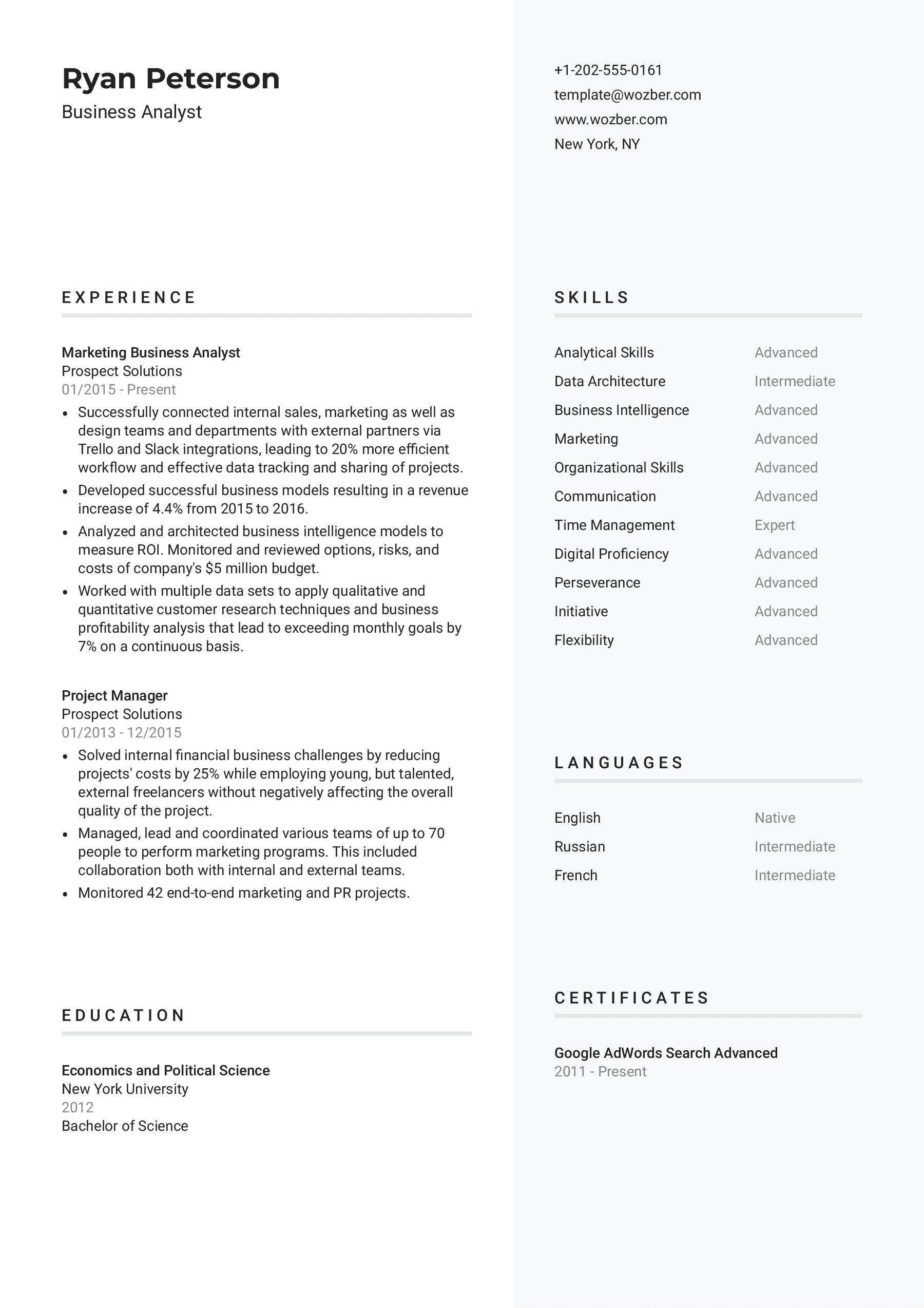 A modern resume template with a solid color palette is an excellent choice for professionals who seek to resonate with a strong character.