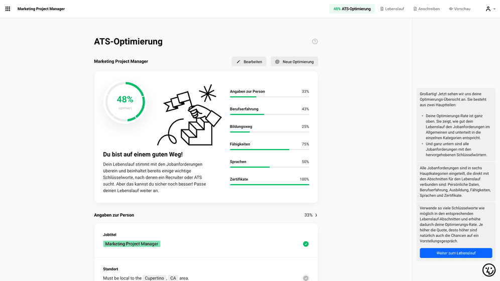 Wozbers ATS-Lebenslauf-Scanner