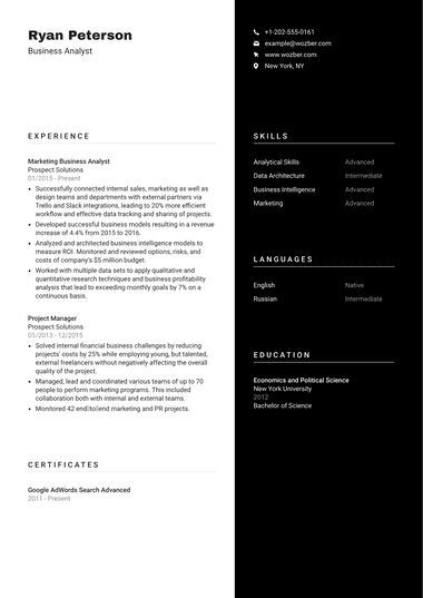 Custom CV Template Example #4