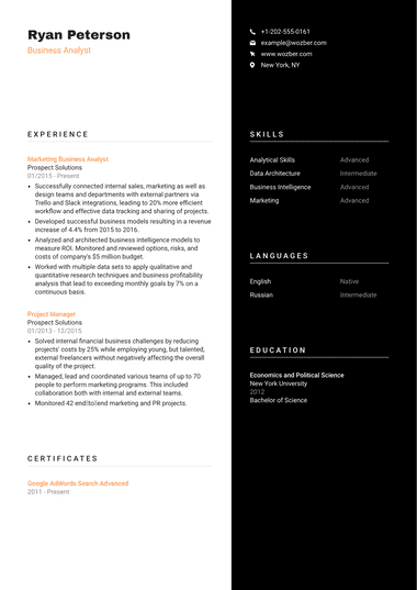 Custom CV Template Example #5