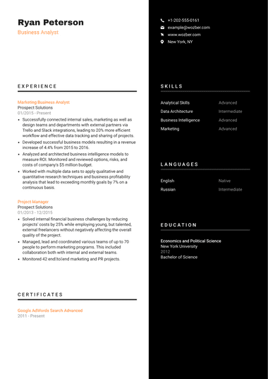 Custom Resume Template Example #6