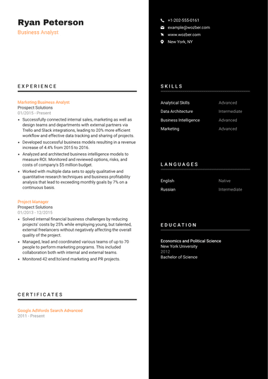 Custom CV Template Example #6