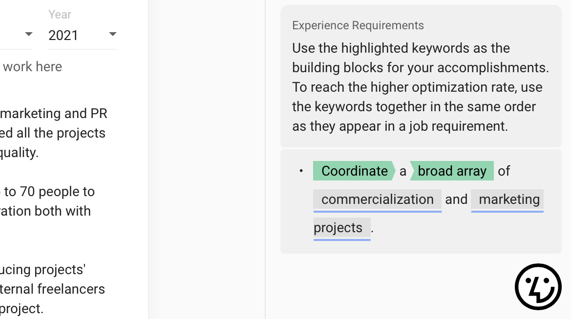 ATS Optimisation - Job Requirements Context Match