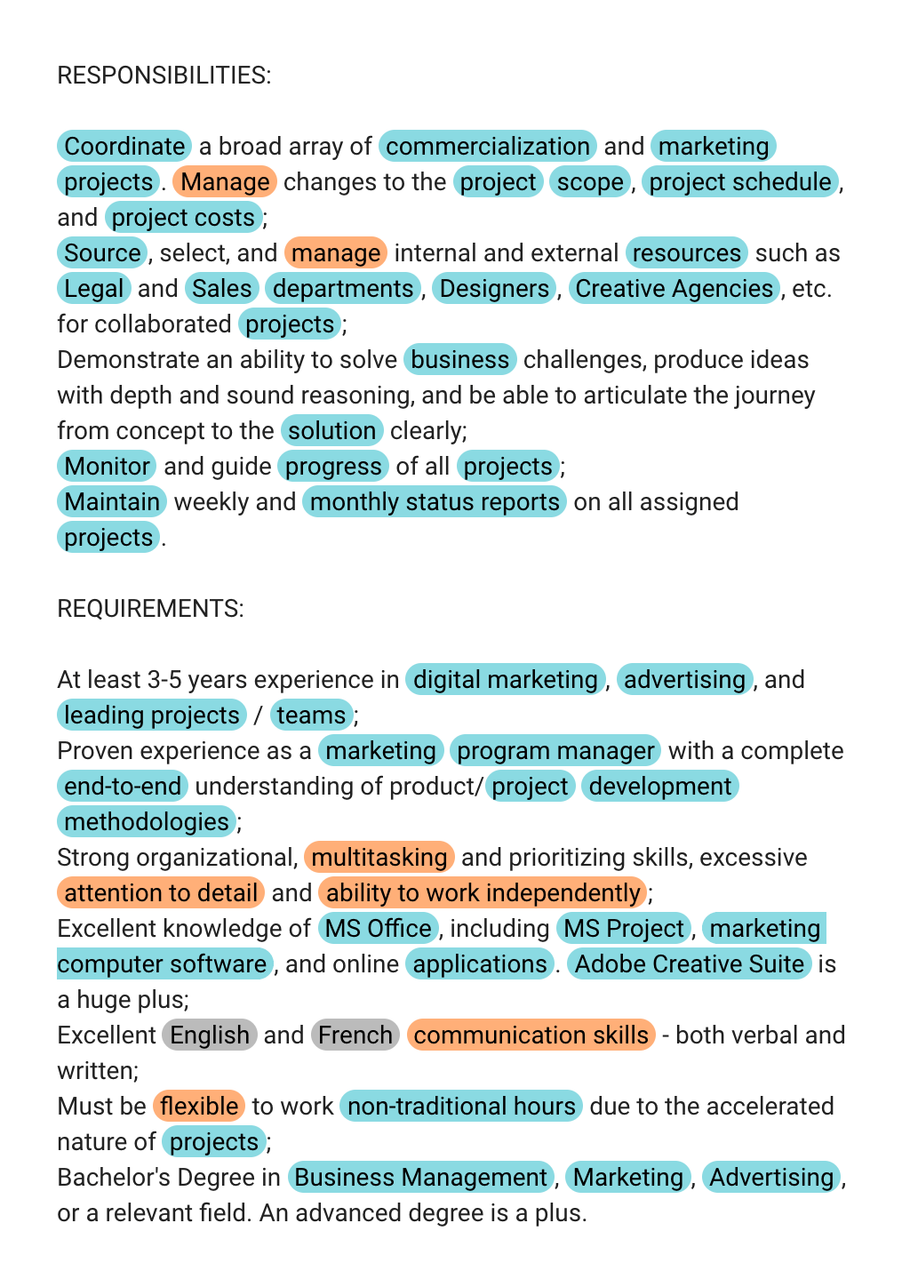 Example of Job analysis done by Wozber