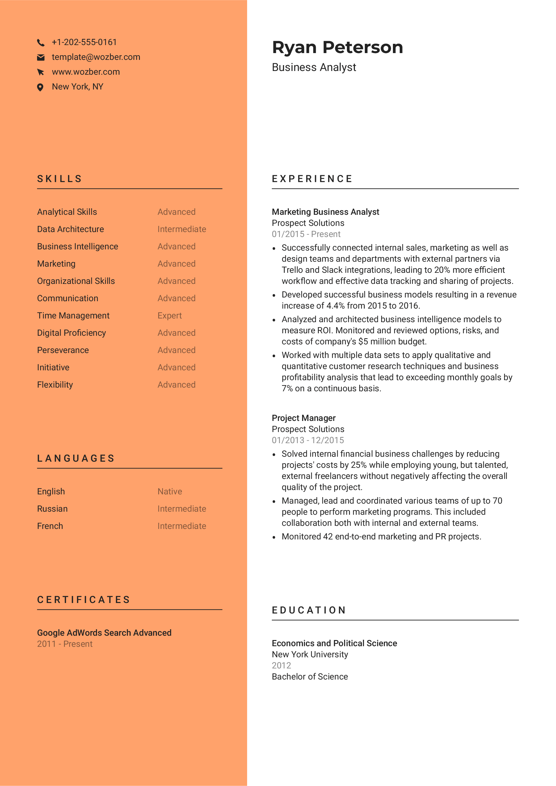 A creative, non-standard layout CV design.