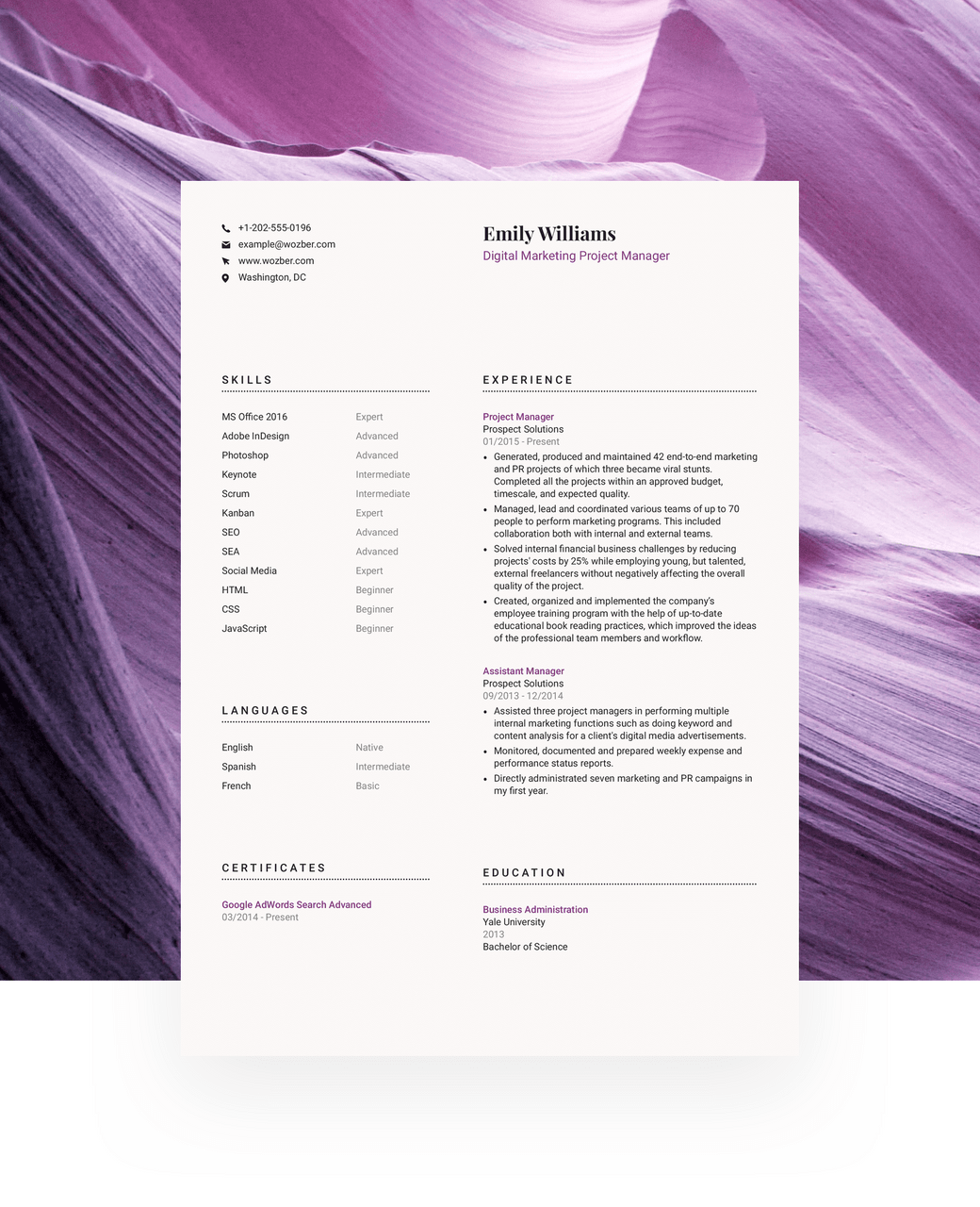 A creative CV template suitable for anyone who delights a soft and exceptionally pinkish look.