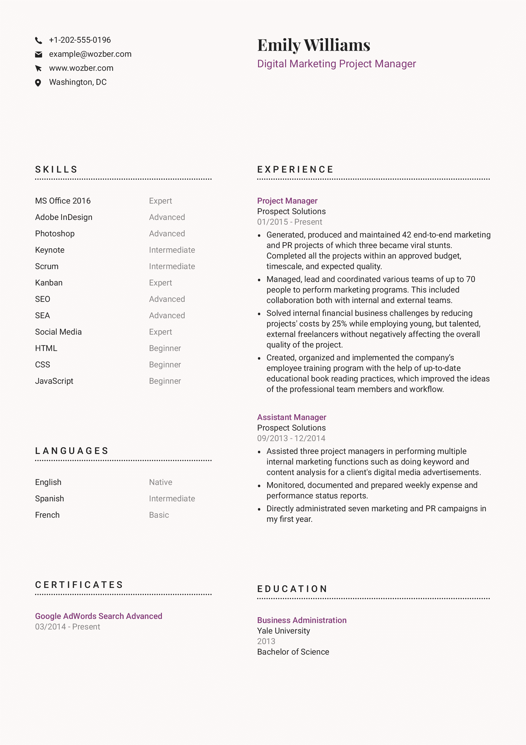 A creative resume template suitable for anyone who delights a soft and exceptionally pinkish look.