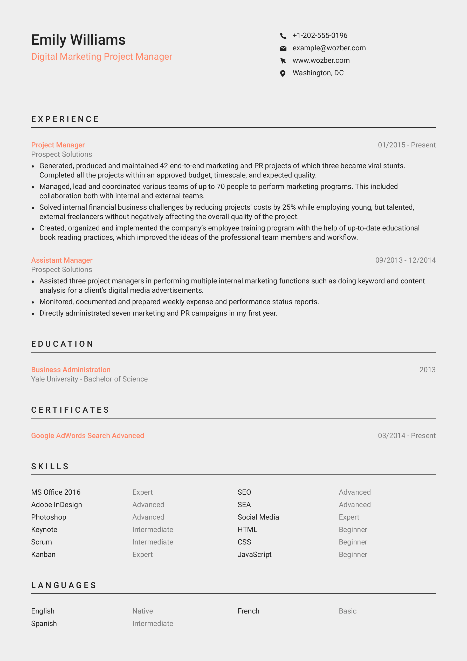 A bizarre and modern single column resume template to fulfill your creative needs.
