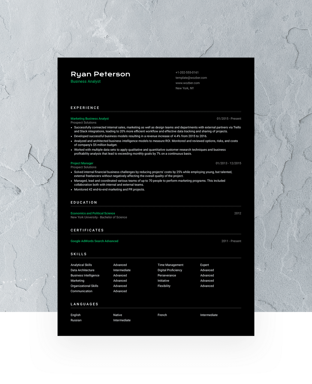 The most creative and unique CV template we offer.