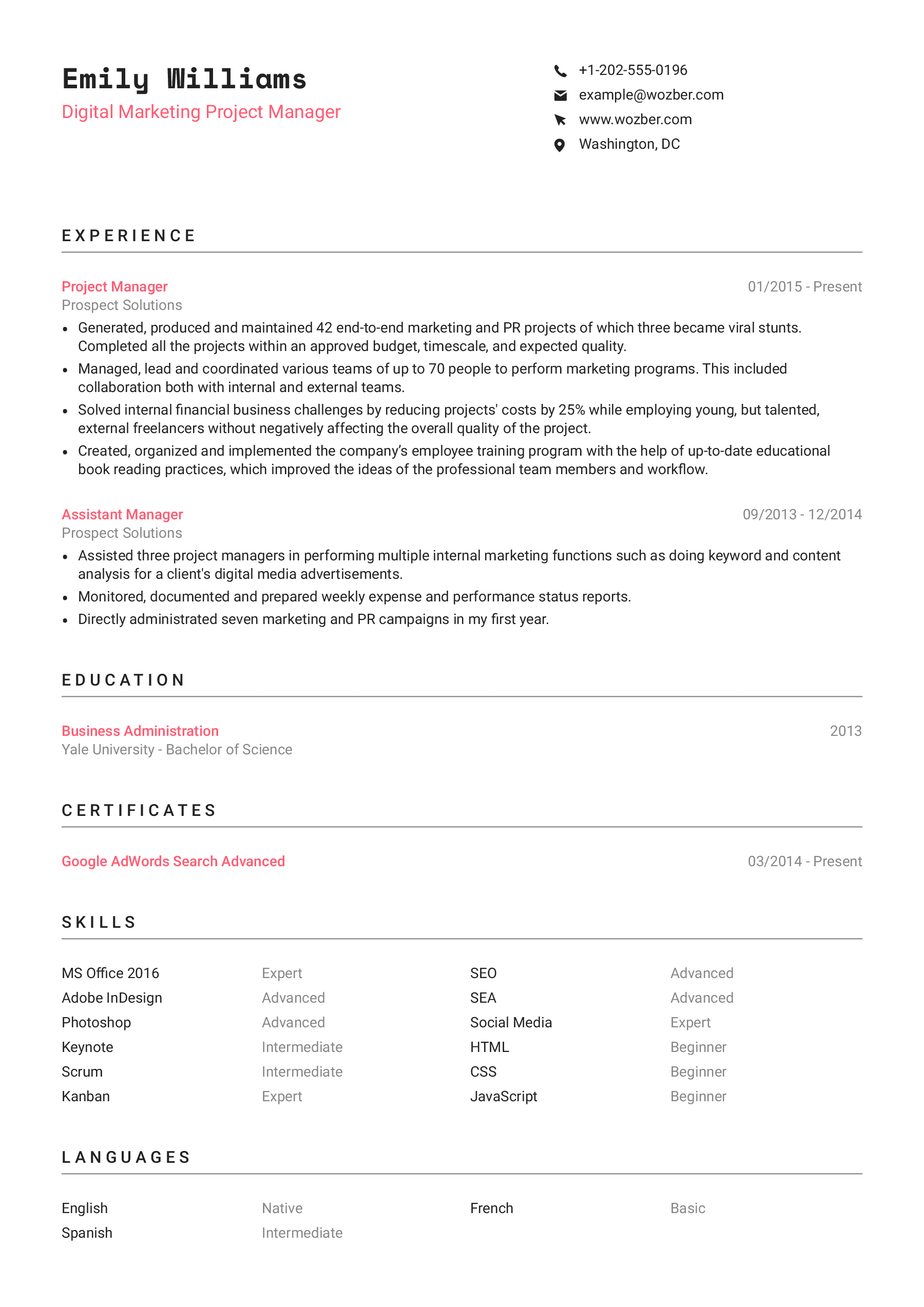 A clean-looking, ATS-friendly resume template suitable for any professional.