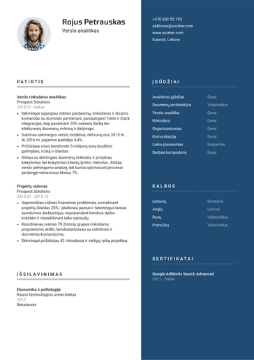 Nemokamas CV šablonas #15