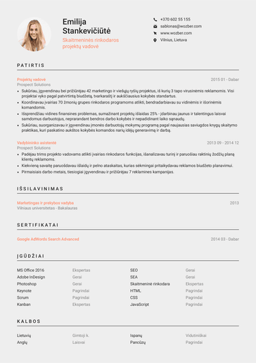 Nemokamas CV šablonas #23