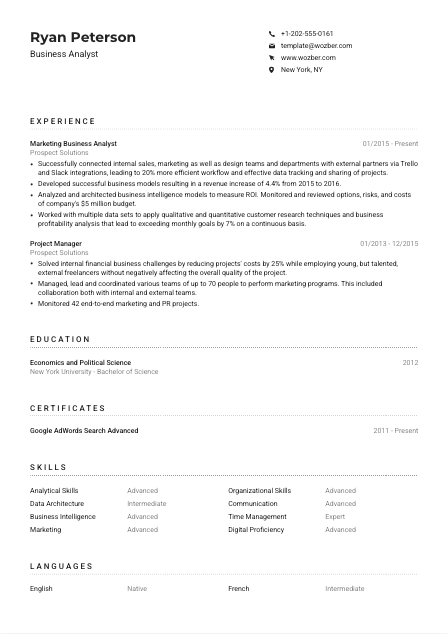 Free Resume Template #1