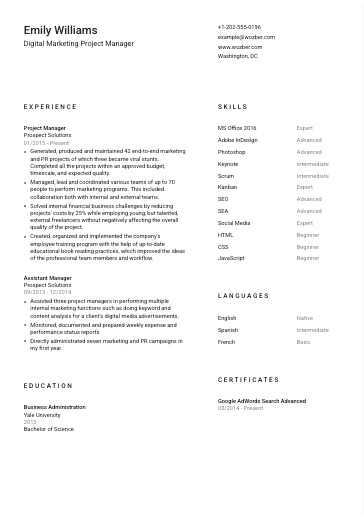 Free Resume Template #2