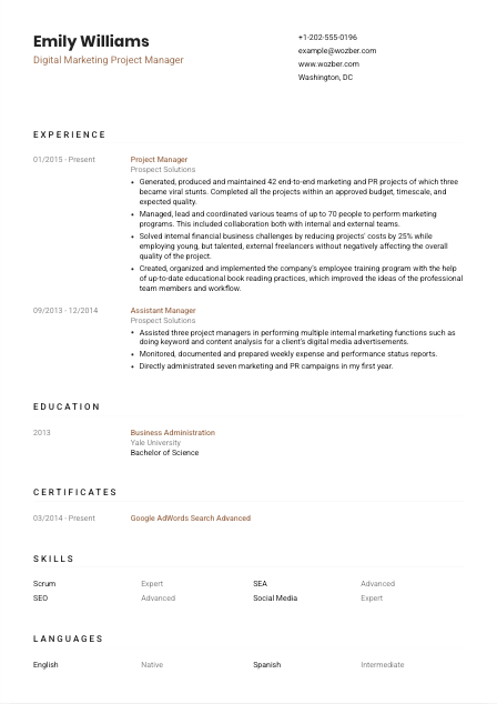 Free Resume Template #6